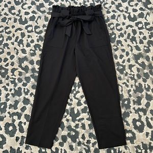 Black Paper Bag Waist Trousers
